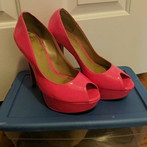 Aldo hot pink peep toe heels